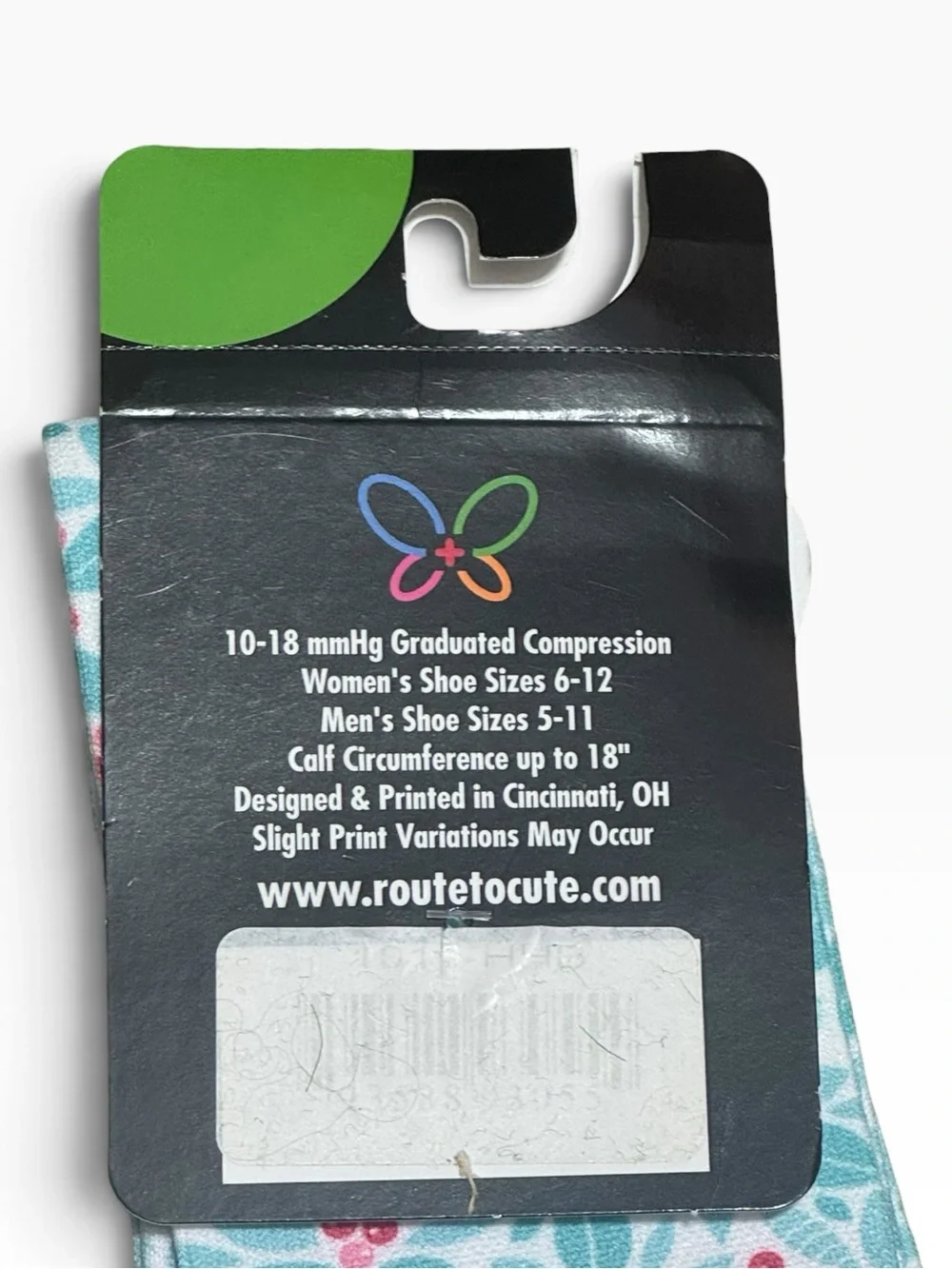 CUTIFUL Super Soft Graduated Compression Socks OS Teal Holly Pattern NEW